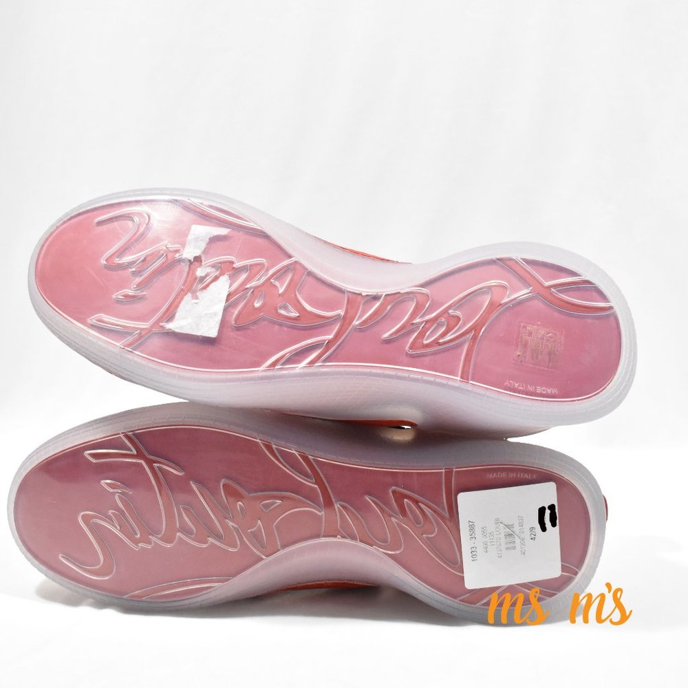 NIB Christian Louboutin Donna Clear Sole Red Suede Low Top Sneakers - Picture 7 of 8